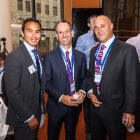 Meridian Capital Group’s Jonathan Stern with Ariel Property Advisors sales agents Howard Raber and Daniel Wechsler