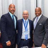 Bronx Borough President Ruben Diaz Jr., Shimon Shkury, President of Ariel Property Advisors and Brooklyn Borough President Eric Adams