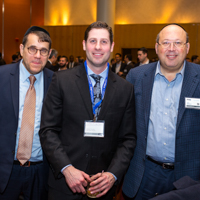 (L-R) Michael Lippman; Victor Sozio, Ariel Property Advisors; Izzy Kirzner, Sharp Management Corp.