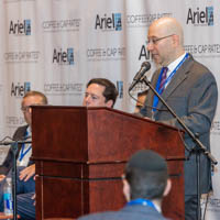 (L-R) Michael Stoler, Madison Realty Capital; Ben Curtiss, Kushner Companies; Jason Hart, The Carlyle Group; Qahir Madhany, The Blackstone Group; Shimon Shkury, Ariel Property Advisors