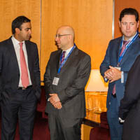 (L-R) Qahir Madhany, The Blackstone Group; Shimon Shkury, Ariel Property Advisors; Jason Hart, The Carlyle Group; Michael Stoler, Madison Realty Capital